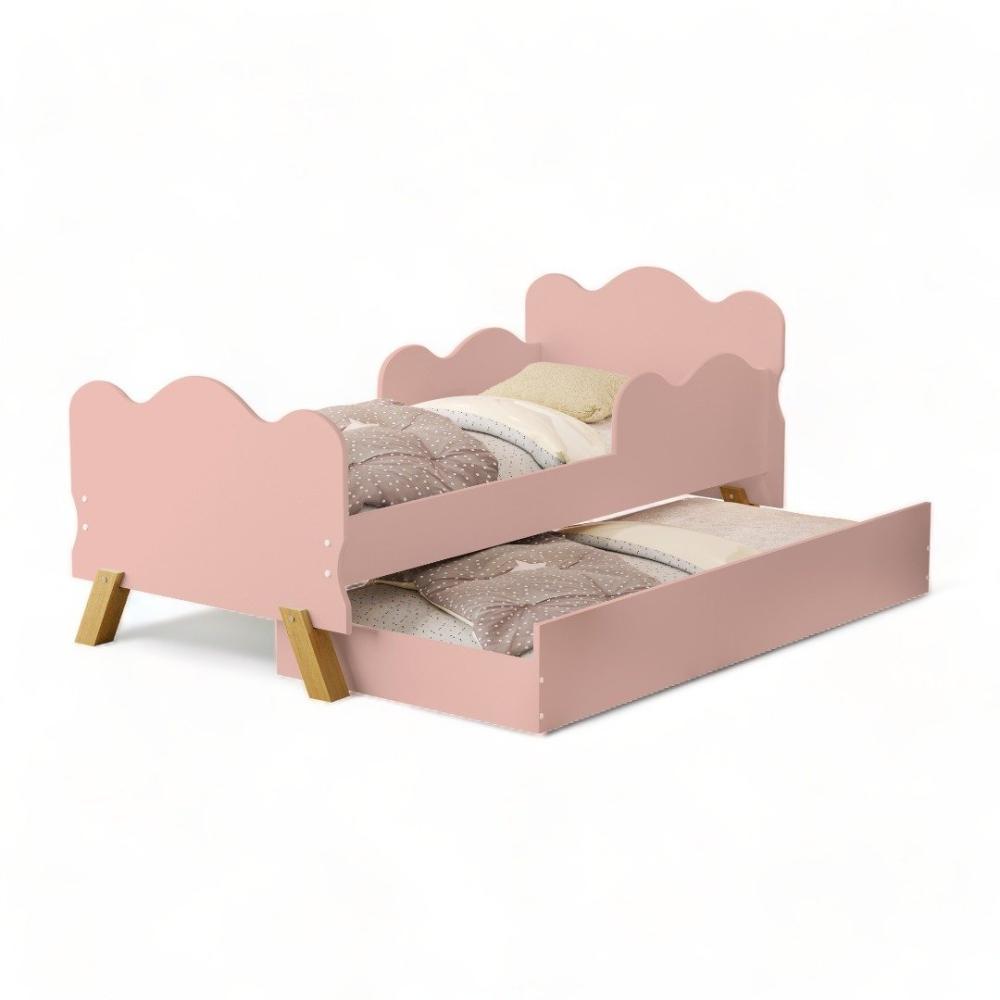 Cama Angel Rosê Com Auxiliar E 02 Colchões Cambel