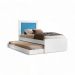 Cama Bibox Solteiro Luara com Aplique e 02 Colchões Cambel