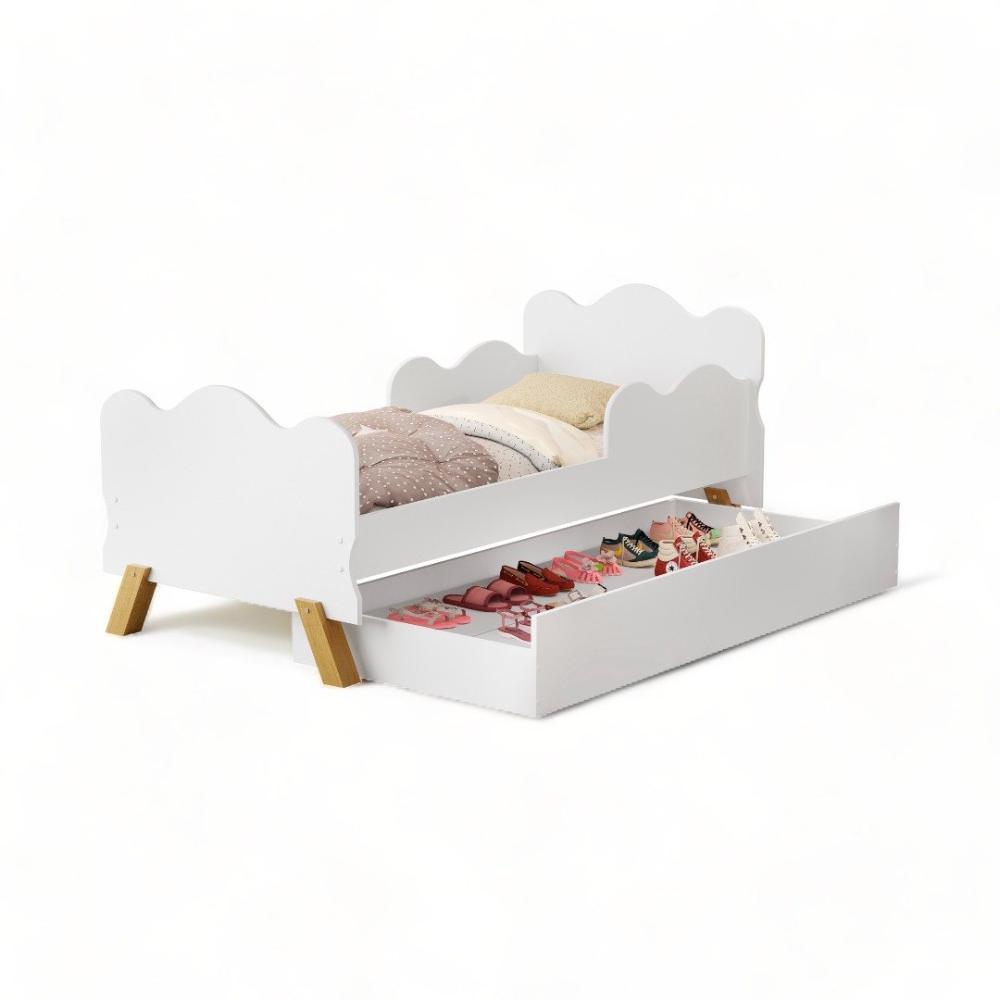 Cama Infantil Angel Branco com Auxiliar Cambel