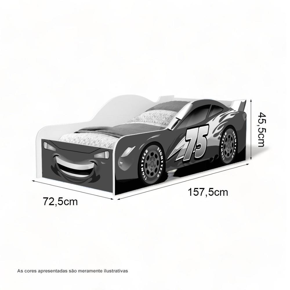 Cama Infantil Carro Cristal com Colchão Cambel