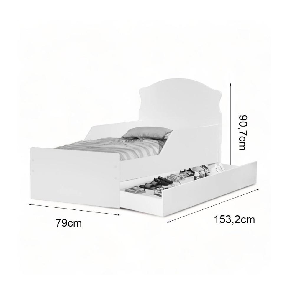 Cama Infantil Lívia Adesivada Racer com Auxiliar Cambel