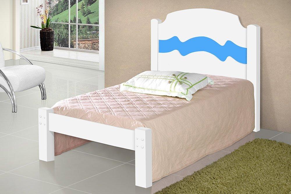 Cama Iris Solteiro 0,88cm Rosa/Azul - Cambel Móveis