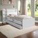 Cama Isa Solteiro Branco Com Auxiliar E 02 Colchões Cambel