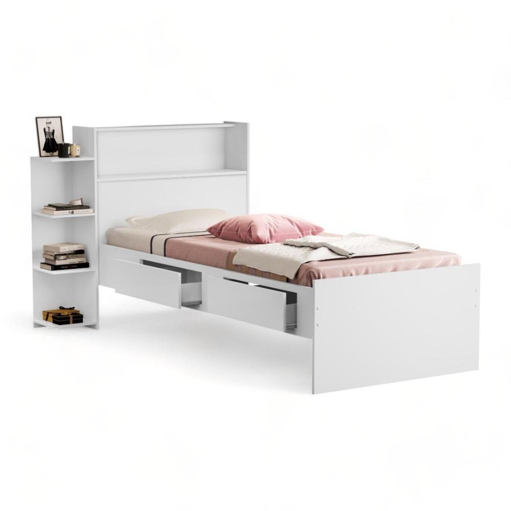 Cama Isa Solteiro Branco com Colchão Cambel
