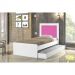 Cama Luara Solteiro 0,88Cm Branco C/ Azul E Branco C/Rosa Auxiliar Branco - Cambel
