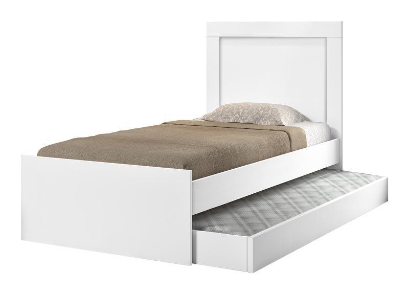 Cama Luara Solteiro 0,88Cm Com Auxiliar Branco - Cambel