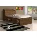 Cama Solteiro Baú Tamires Castanho Wood