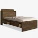 Cama Solteiro Baú Tamires Castanho Wood