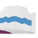 Cama Solteiro Iris Branco / Azul / Branco