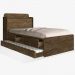 Cama Solteiro Tamires Baú Castanho Com Auxiliar
