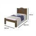 Cama Solteiro Thalia Cambel Móveis Castanho Wood