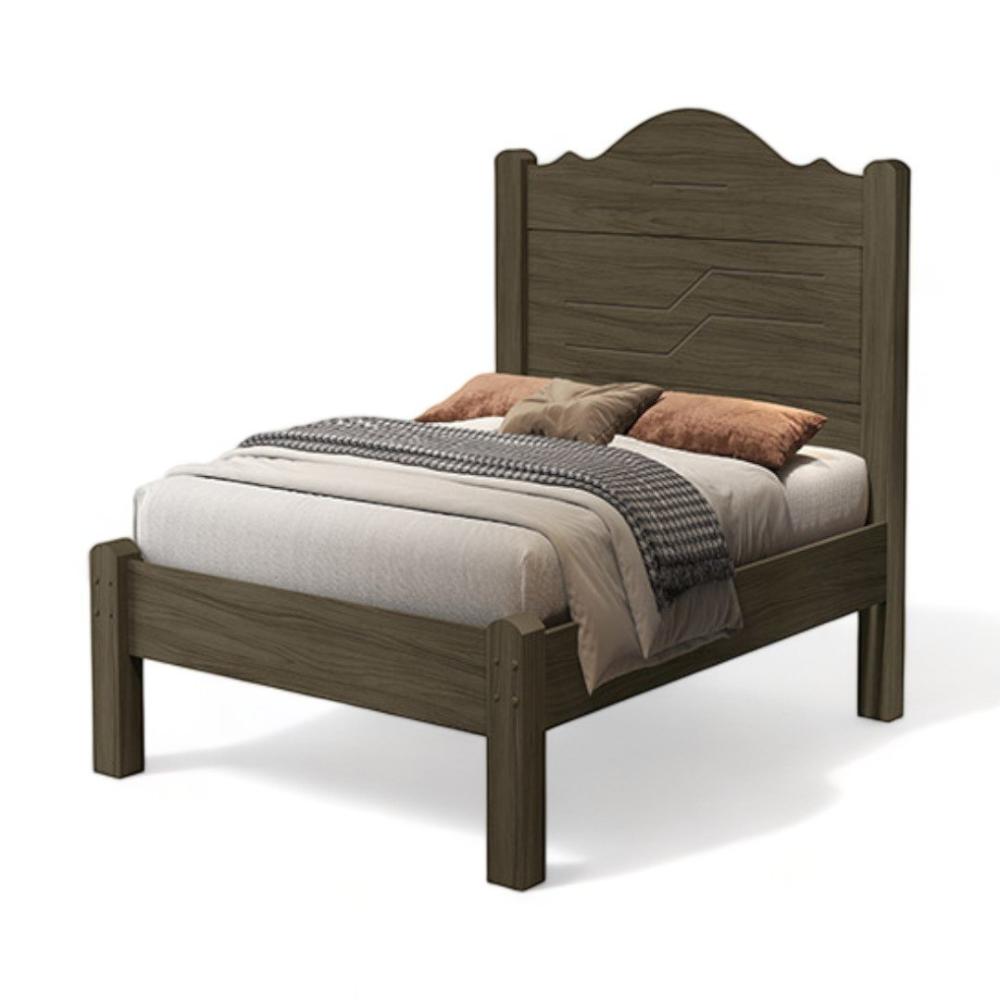 Cama Solteiro Thalia Castanho Com Colchão Cambel