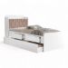 Cama Tamires Branco Com Auxiliar Capitonê E 02 Colchões