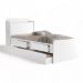 Cama Tamires Branco Com Auxiliar E 02 Colchões