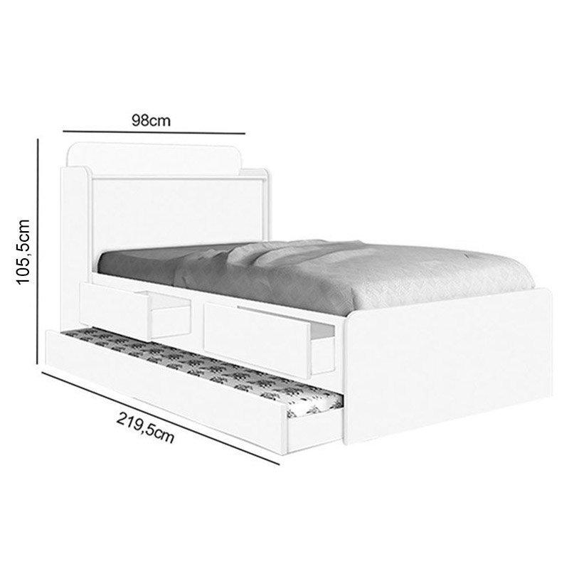 Cama Tamires Castanho Com Auxiliar Capitonê E 02 Colchões
