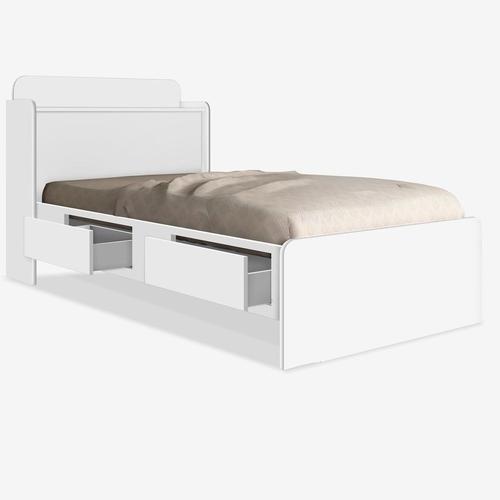 Cama Tamires Solteiro 0,88Cm Branco - Cambel