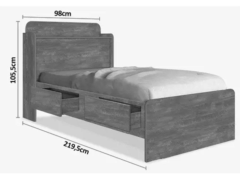 Cama Tamires Solteiro 0,88Cm Castanho Com Capitonê Nogal - Cambel