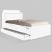 Cama Tamires Solteiro 0,88Cm Com Auxiliar Branco E Dois Colchões - Cambel