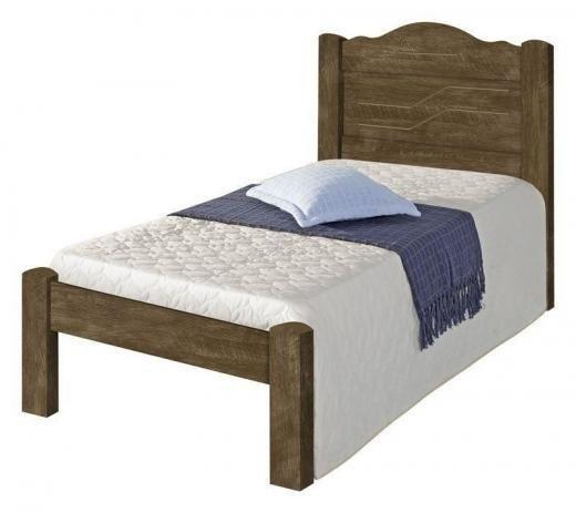 Cama Thalia Solteiro 0,88Cm Castanho Com Colchão- Cambel