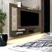 Painel Para Tvs Até 60 Pol Roma Castanho E Off White Cambel