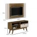  Rack Houston com Painel America para TVs de ate 50 Polegadas Valdemoveis Ipê/Off White