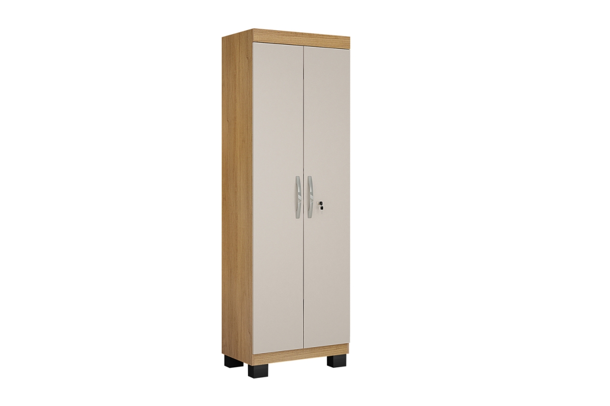 Armario Multiuso Asteca 2 portas com chave Valdemoveis Cinamomo/Off White