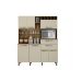 Armario para Cozinha 7 Portas Monte Rey Valdemoveis Cinamomo/Off White
