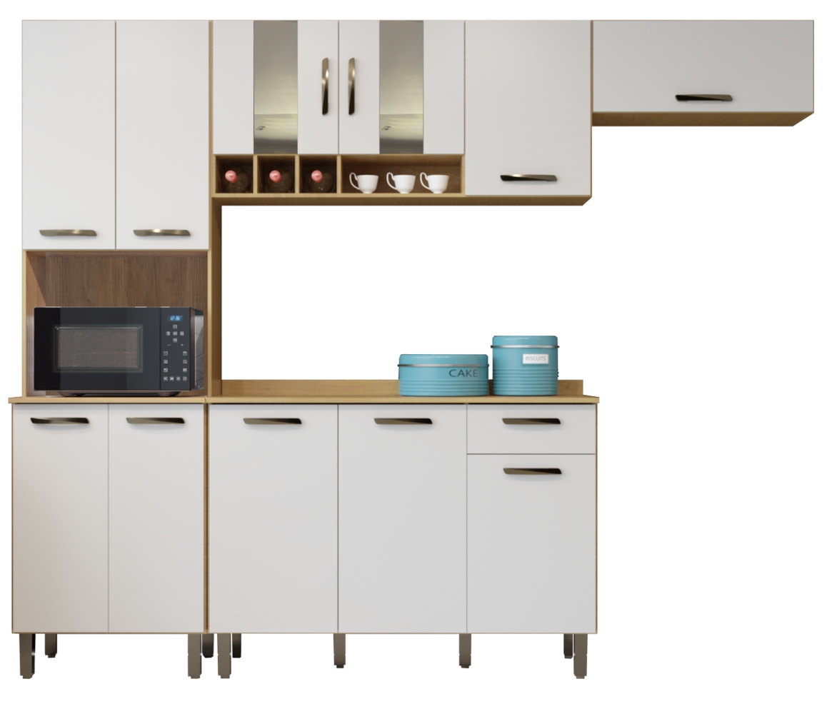 Cozinha 4 peças Zafira Valdemoveis Cinamomo/Off White