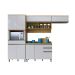 Cozinha Compacta 4 Peças Turquesa Valdemoveis Cinamomo/Off White