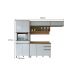 Cozinha Compacta 4 Peças Turquesa Valdemoveis Cinamomo/Off White