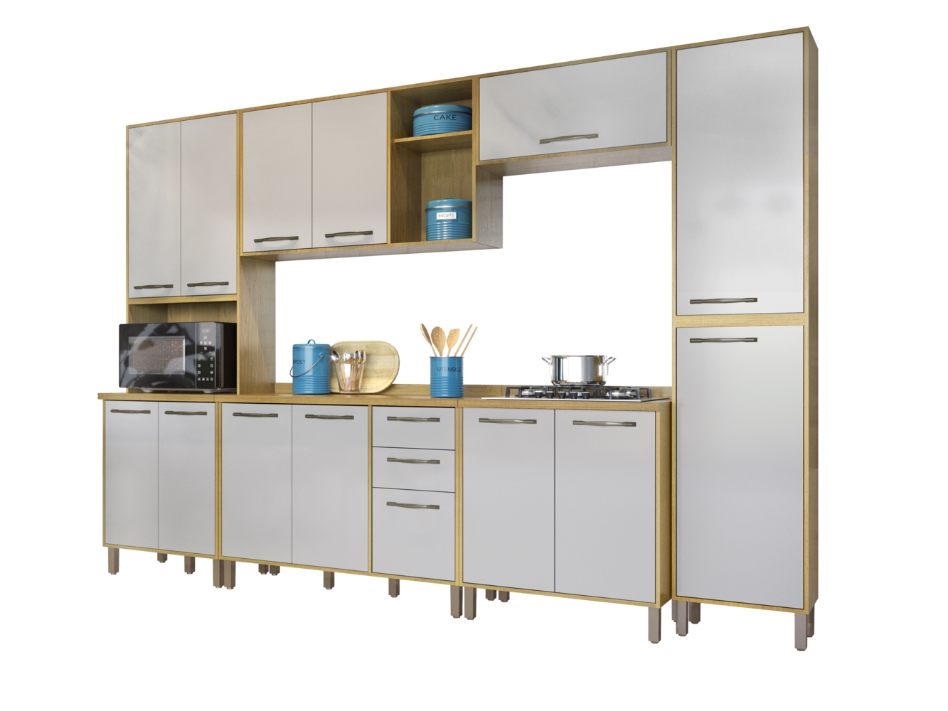 Cozinha Completa 6 Peças Austria Valdemoveis Cinamomo/Off White