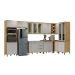 Cozinha Completa 9 Peças Detalhe Vidro Italia Valdemoveis Cinamomo/Off White