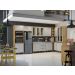 Cozinha Completa 9 Peças Detalhe Vidro Italia Valdemoveis Cinamomo/Off White