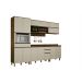 Cozinha Completa Turquesa 5 peças 12 portas 03 gavetas Valdemoveis Ipê/Off White