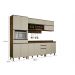 Cozinha Completa Turquesa 5 peças 12 portas 03 gavetas Valdemoveis Ipê/Off White