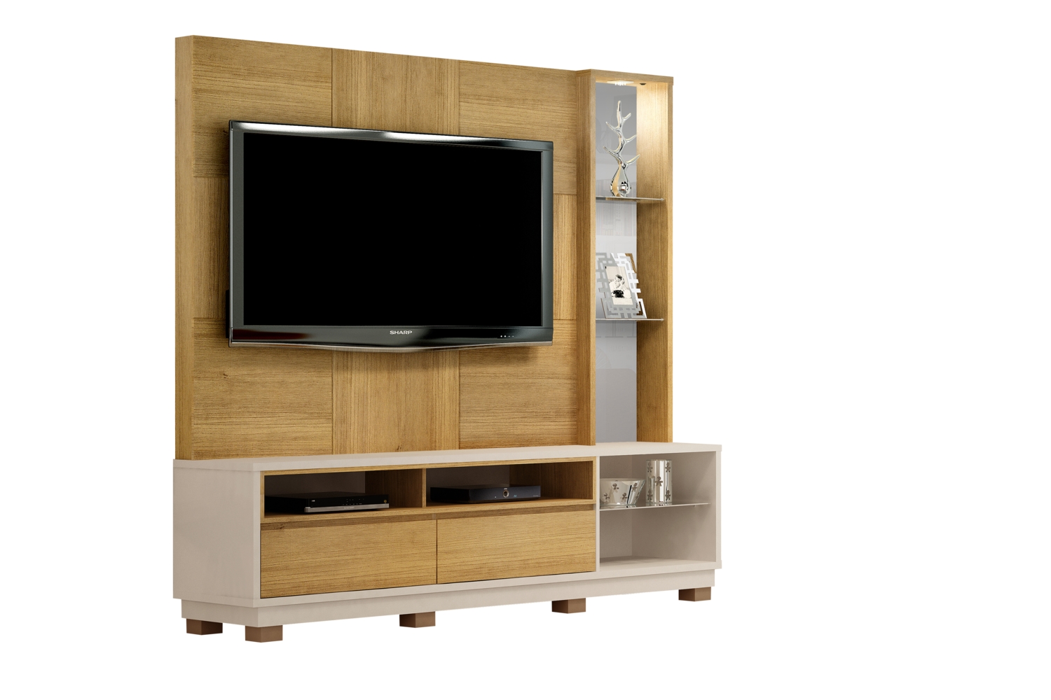 Home Nevada para TVs ate 65 Polegadas Valdemoveis Cinamomo/Off White