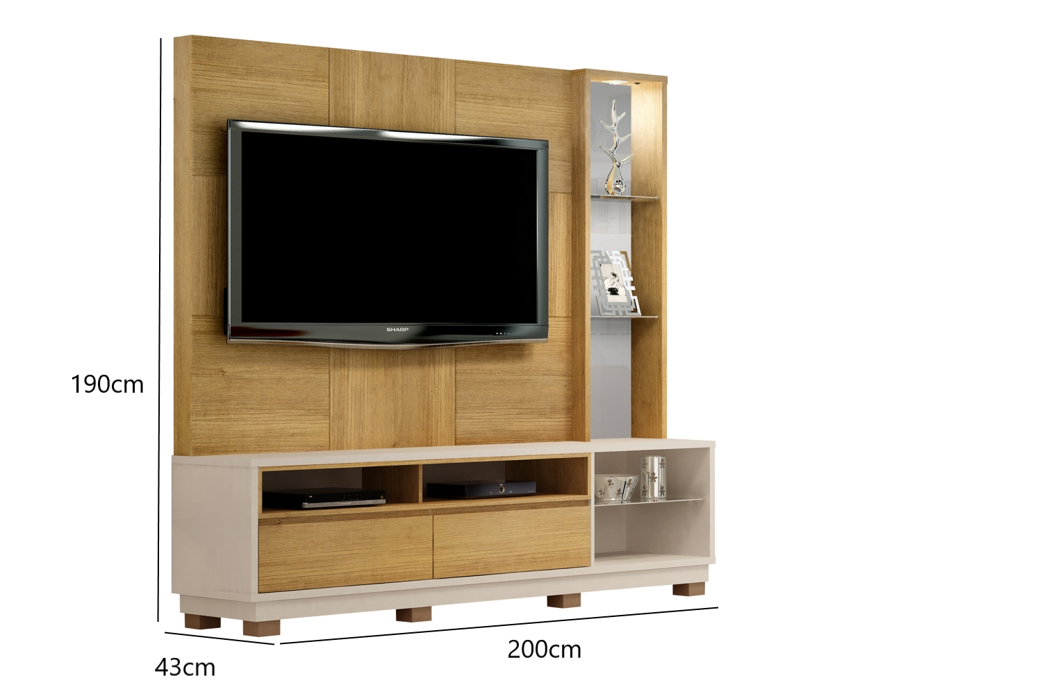 Home Nevada para TVs ate 65 Polegadas Valdemoveis Cinamomo/Off White
