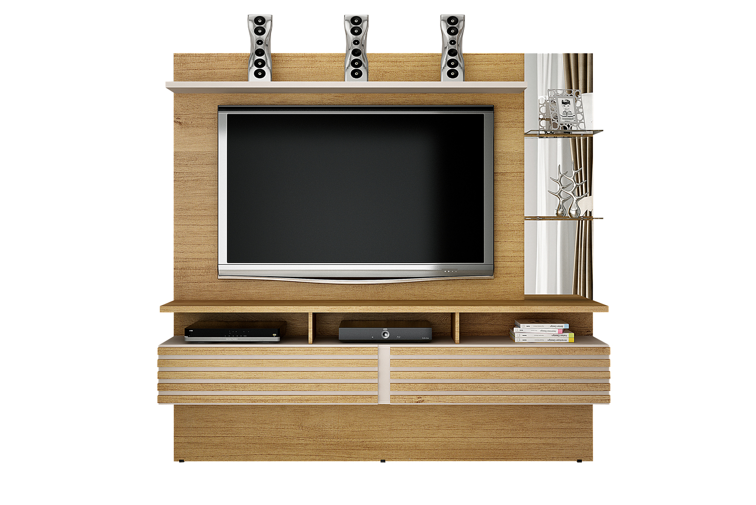 Home Suspenso Miami Para TVs de ate 65 Polegadas Valdemoveis Cinamomo/Off White