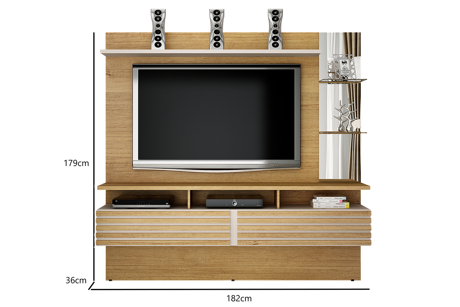 Home Suspenso Miami Para TVs de ate 65 Polegadas Valdemoveis Cinamomo/Off White