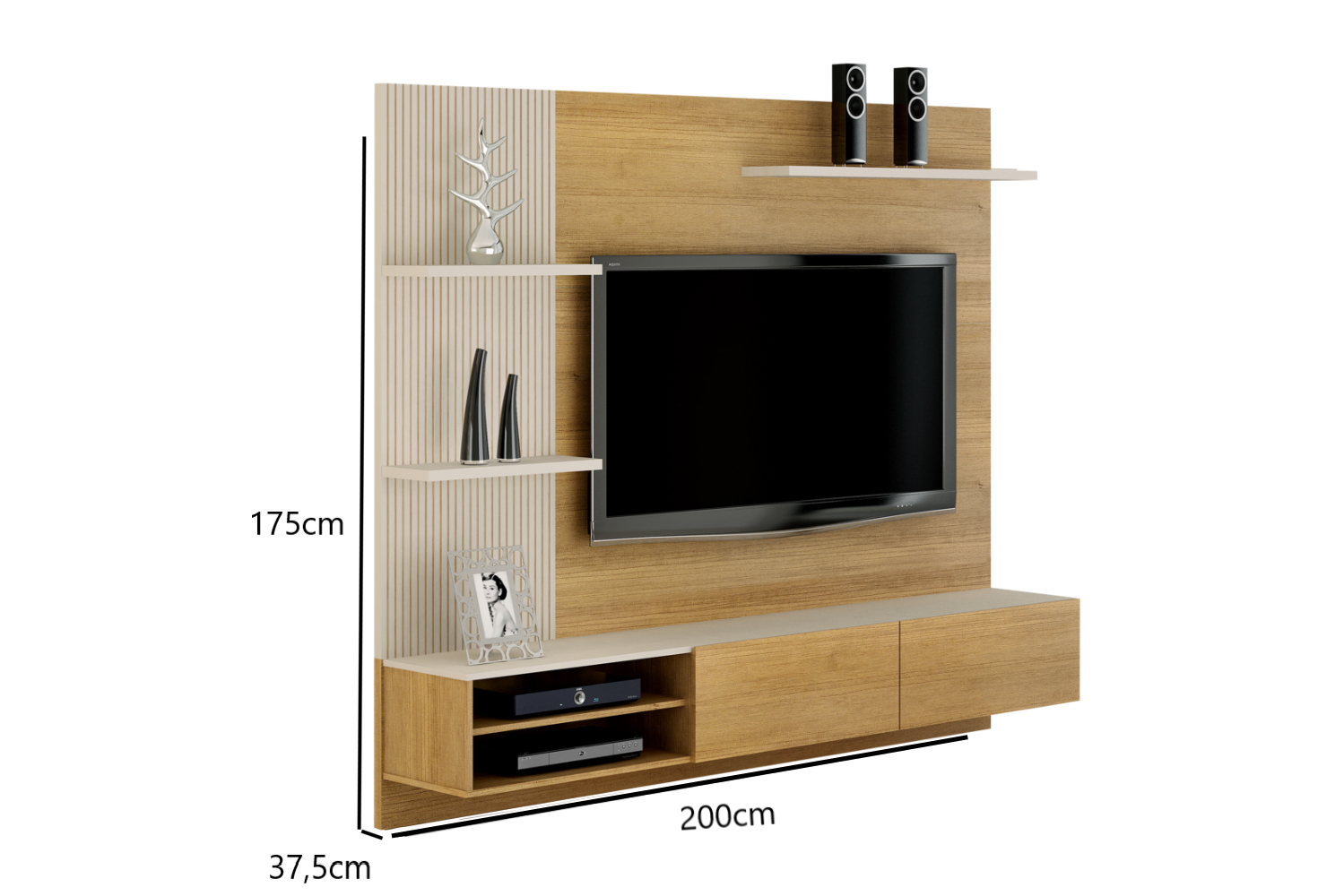Home Suspenso Montana TV 60 Polegadas Valdemoveis Cinamomo/Off White