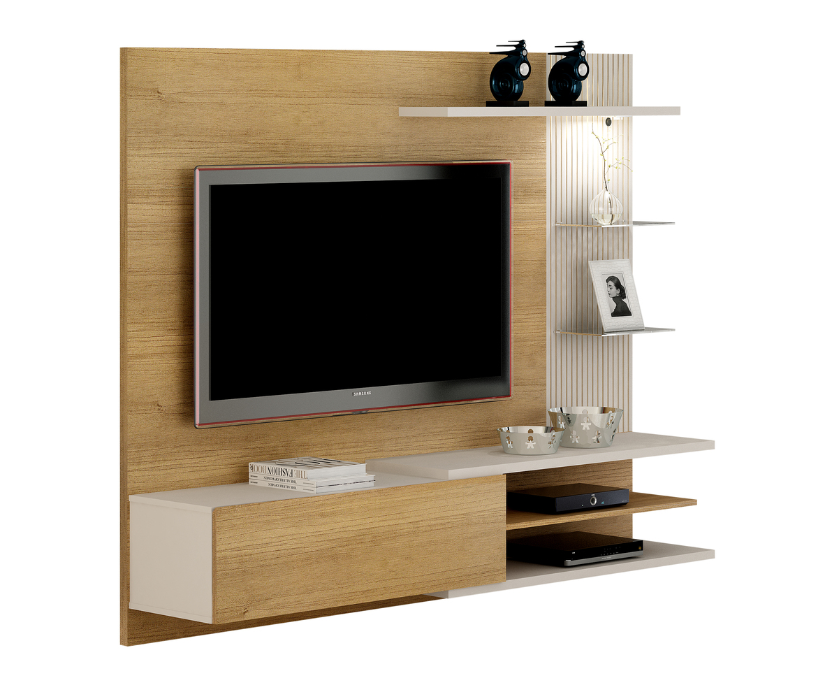 Home Suspenso para TVs ate 60 Polegadas Florida Valdemoveis Cinamomo/Off White