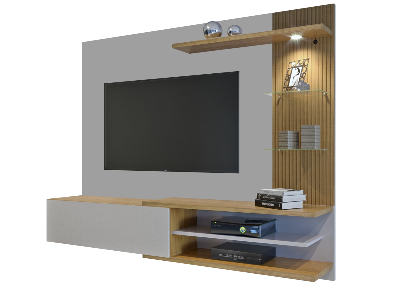 Home Suspenso para TVs ate 60 Polegadas Florida Valdemoveis Off White/Cinamomo