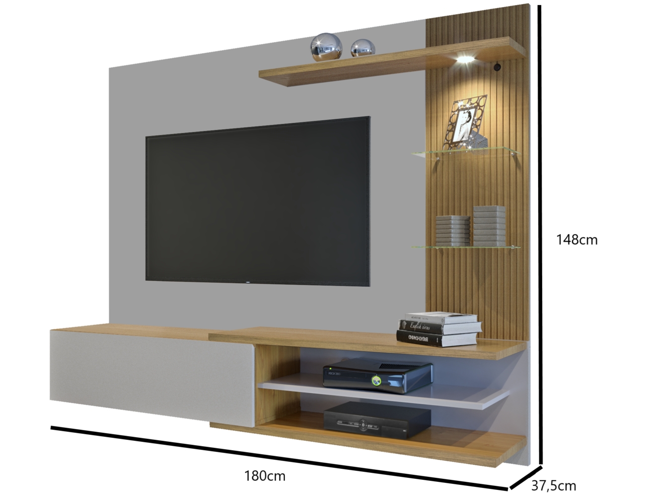 Home Suspenso para TVs ate 60 Polegadas Florida Valdemoveis Off White/Cinamomo