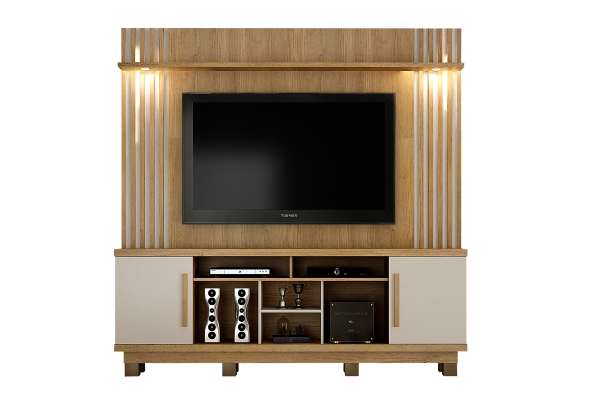 Home Theater Plenus para TV ate 60 Polegadas Valdemoveis Cinamomo/Off White