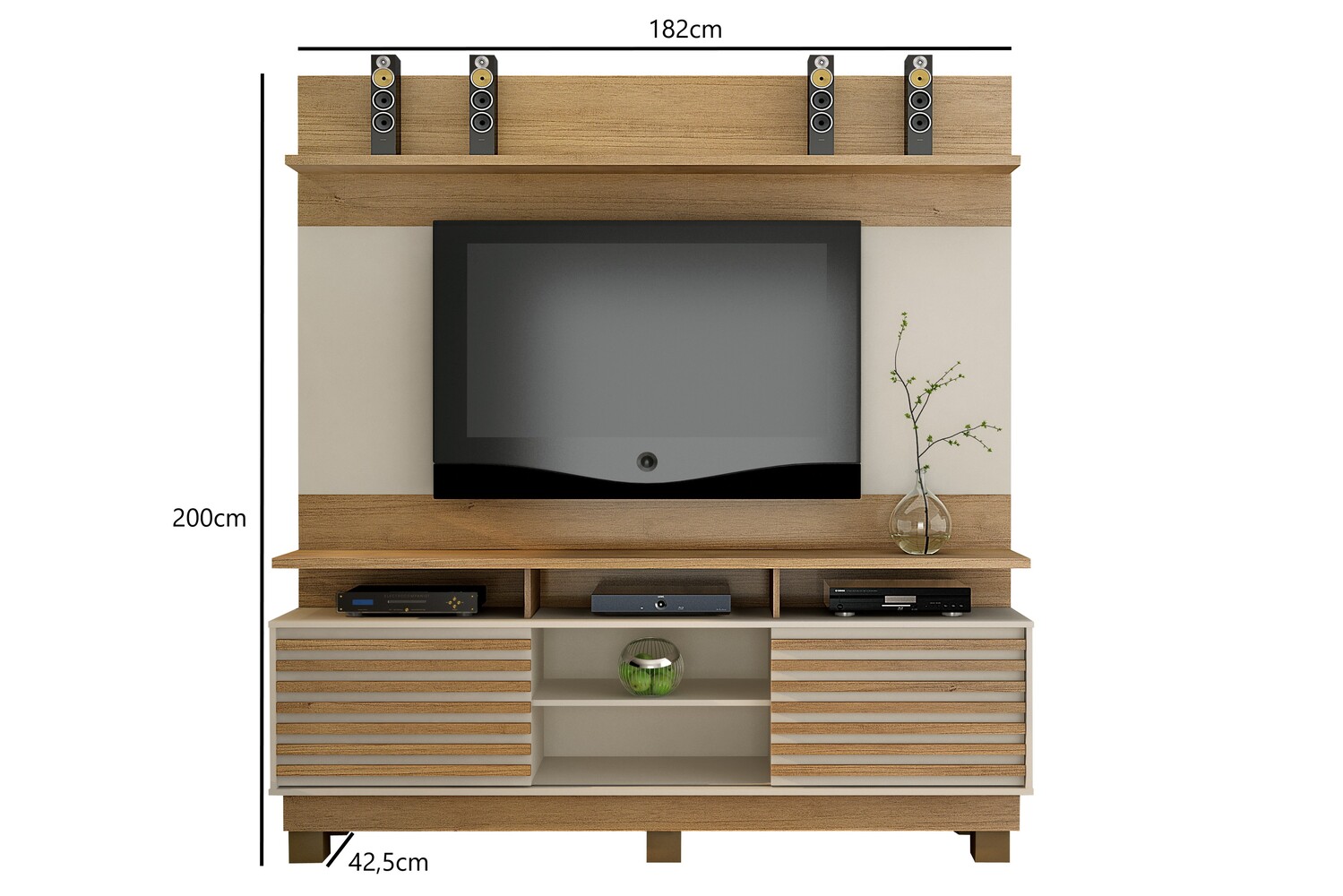 Home Theater Texas para TV ate 60 Polegadas Valdemoveis Cinamomo/Off White