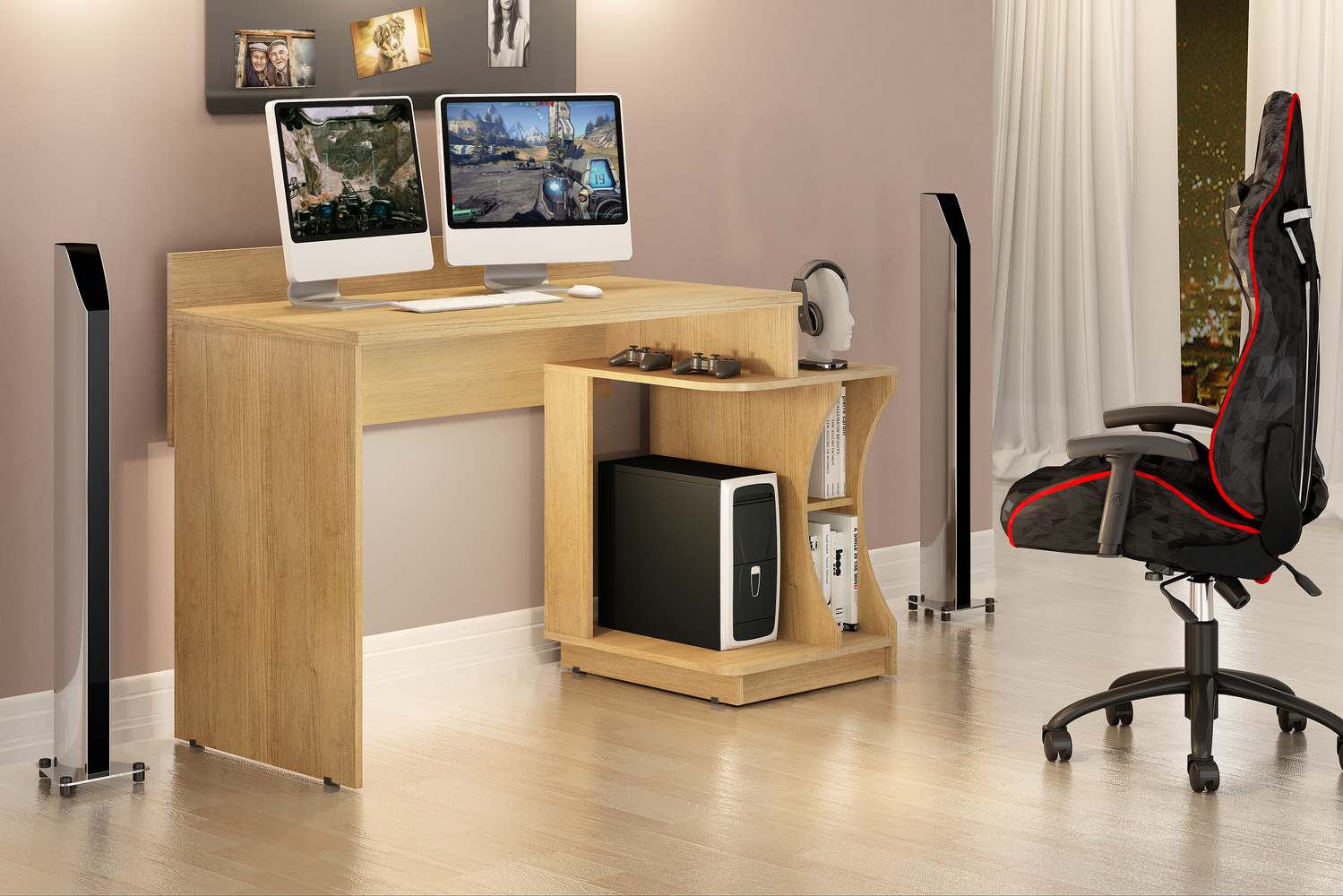 Mesa Gamer Office Valdemoveis Cinamomo
