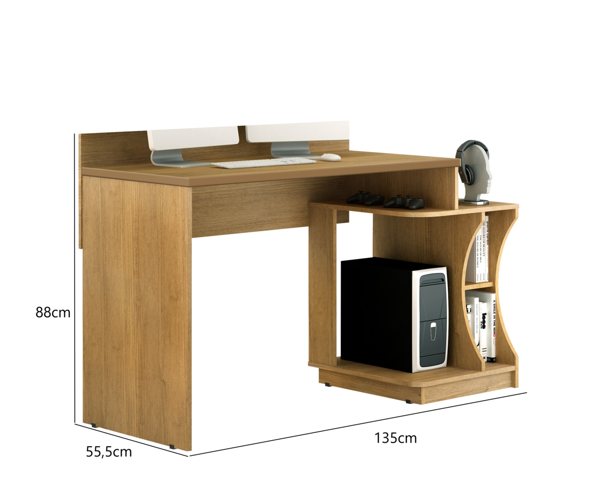 Mesa Gamer Office Valdemoveis Cinamomo
