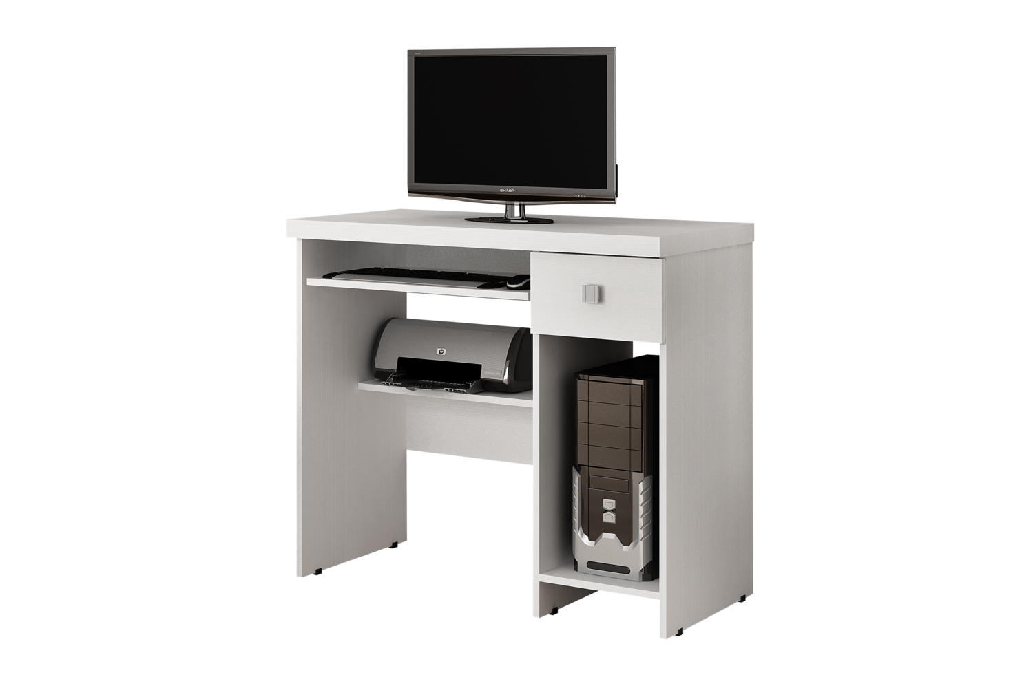 Mesa para Computador 1 Gaveta System Valdemoveis Branco