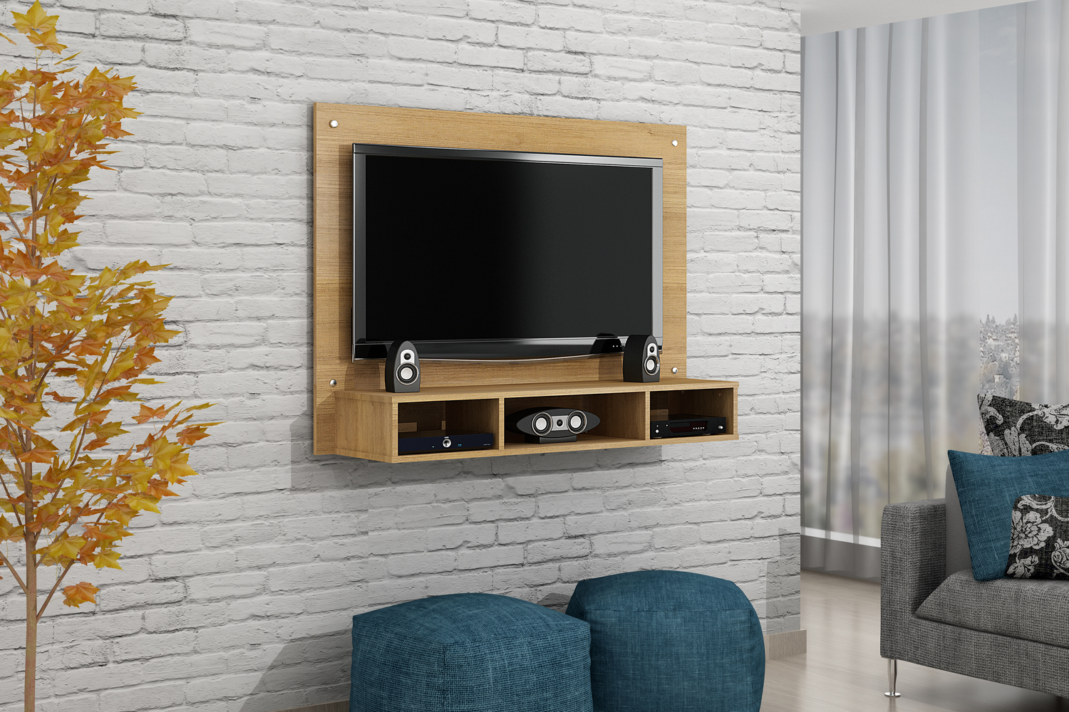 Painel para TV ate 46 Polegadas Atena Valdemoveis Cinamomo