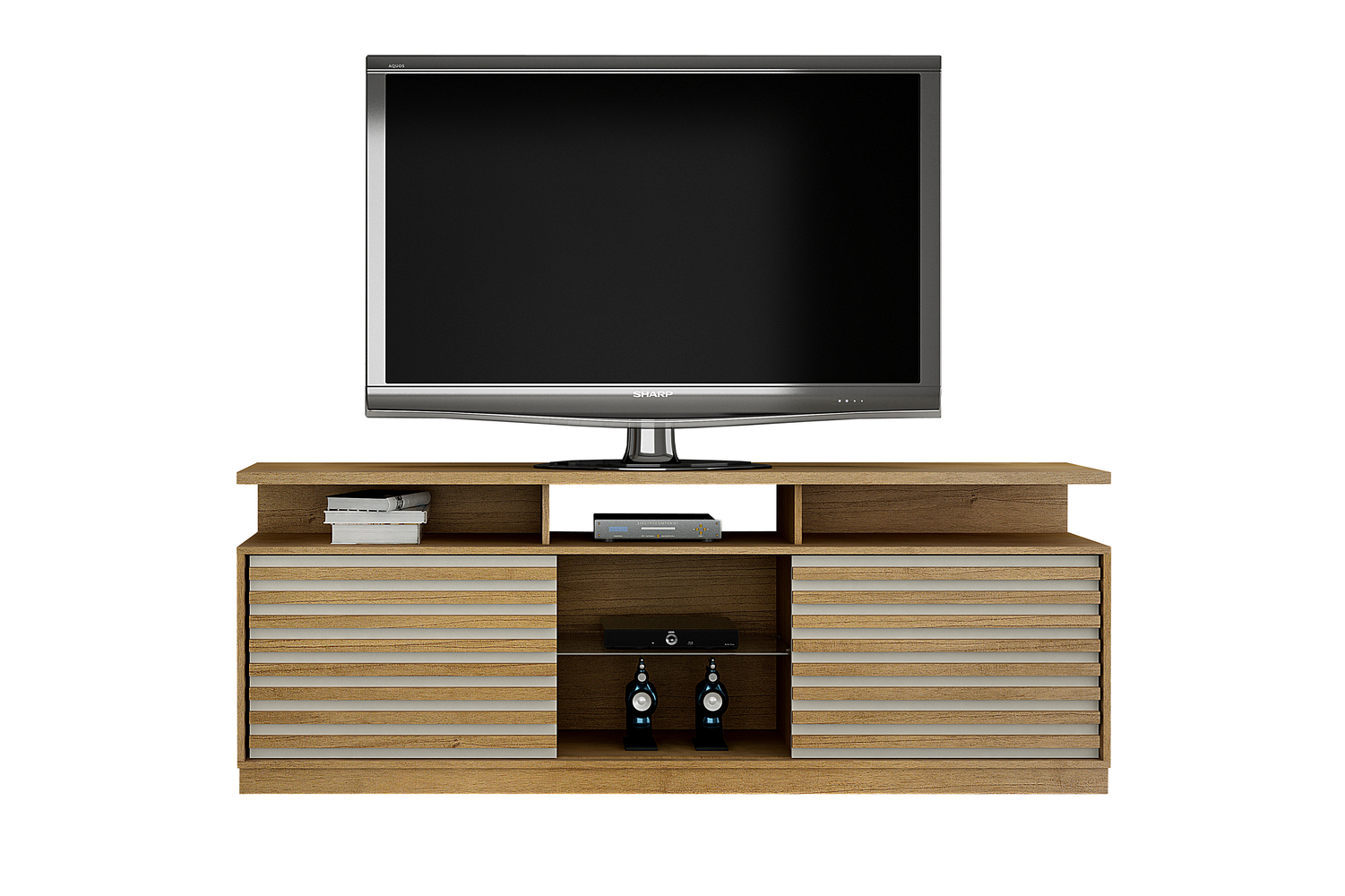 Rack Bancada Roma para TV ate 70 Polegadas Valdemoveis Cinamomo/Off White